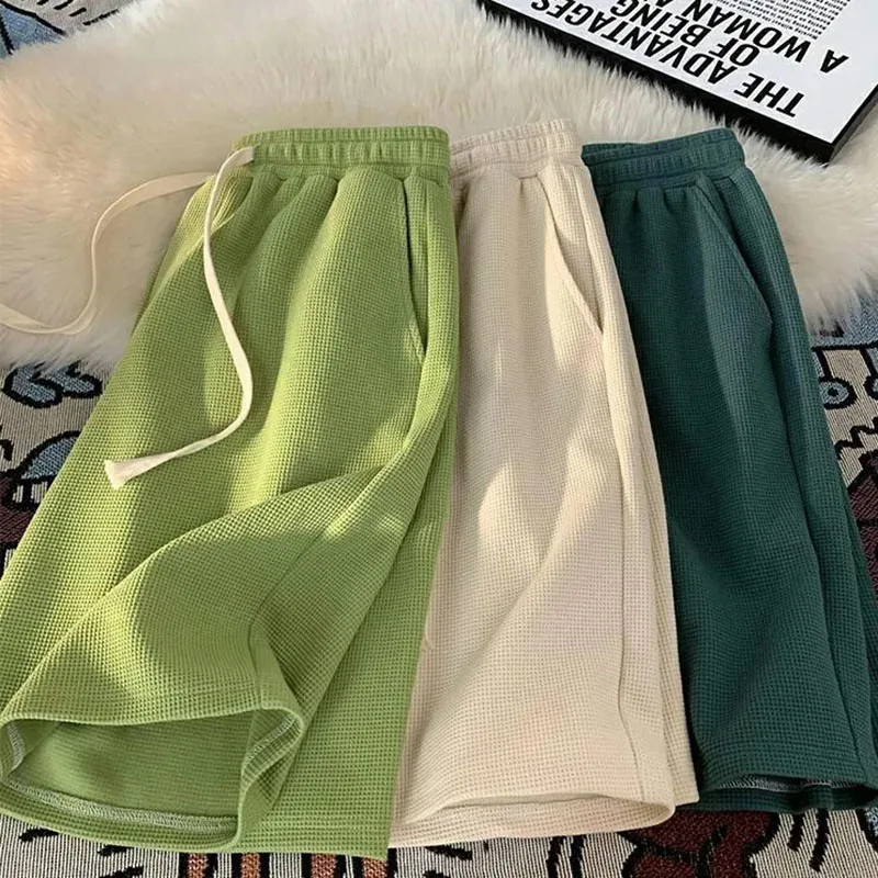 

Summer Drawstring Shorts Women Y2K Fashion Loose Preppy Jogging Wide Leg Shorts Bf High Waist Korean Chic All-Match Streetwear