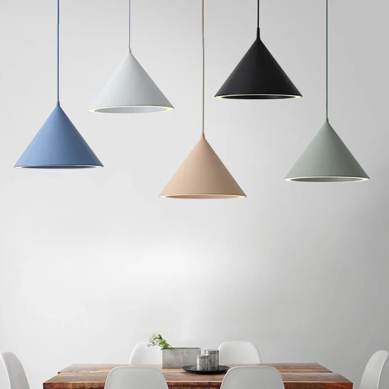 

Nordic minimalist Hanging lamp restaurant bar Three headed pendant light Height adjustable LED dining room chandelier