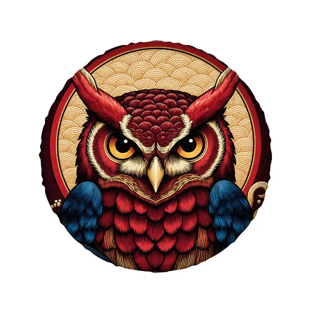 Vintage Art Owl Tire Cover Protective Polyester Fiber Decorative Protector for SUVs Trucks