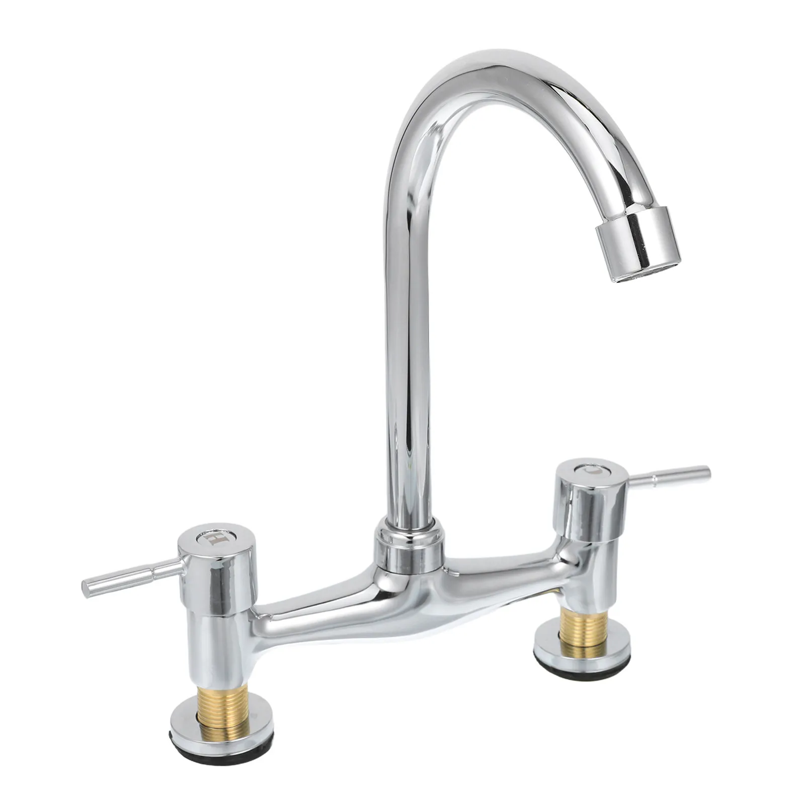 Dual Handle Bathroom Faucet Two Handle Alloy Rotatable Spout Old Fashioned Sprayer Faucet Suitable Home Commercial Kitchen