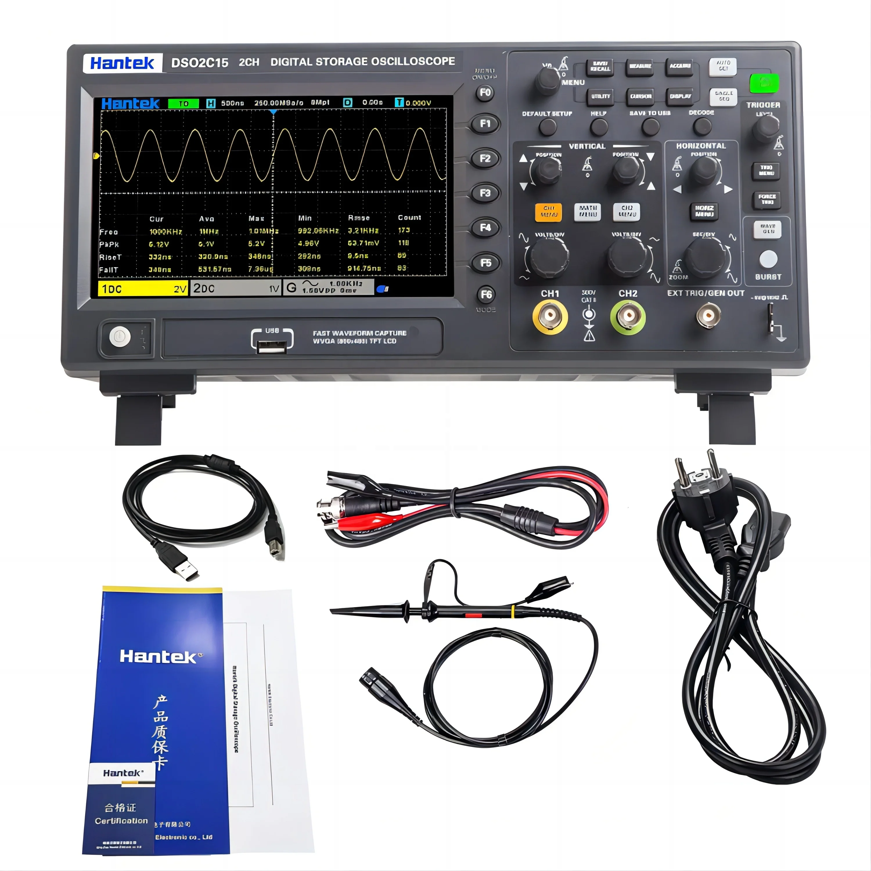 Dso2d15 Digital Oscilloscope Meter Desktop Oscilloscope 7 Inch 2 Channel + 1 Channel