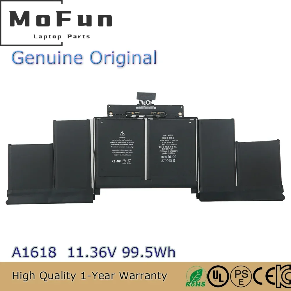 

Original A1618 11.36V 99.5Wh Laptop Battery for Apple MacBook Pro 15" Retina A1398 Mid 2015