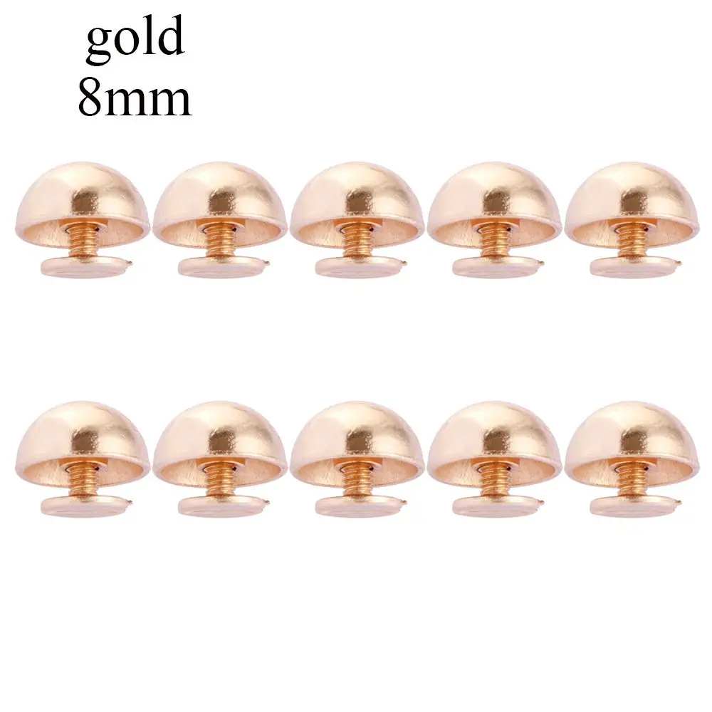 

10pcs 8/10/12/16/20mm Punk Cloth Button Leather Craft Metal Nail Strap Rivets Round Head Screws Solid Nail Bolt Mushroom Dome