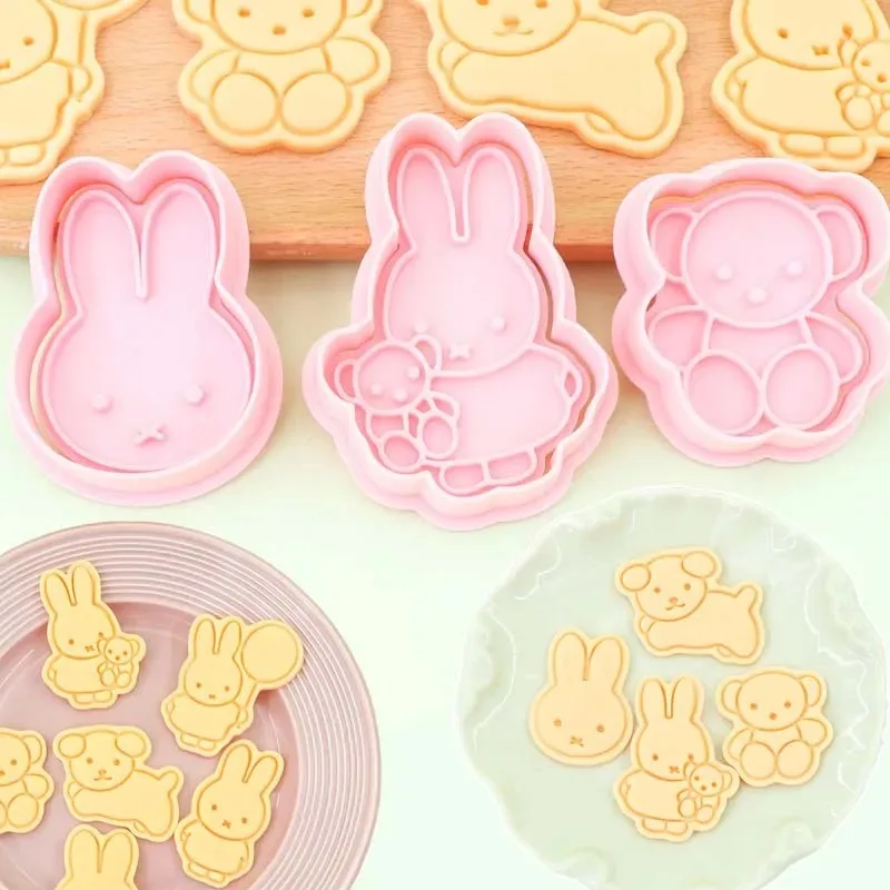Miffy Cookie Molds Anime Series Baking Tools Holiday Biscuit Cutter Sugar Cookie Shaper DIY Creative Kitchen Baking Accessories
