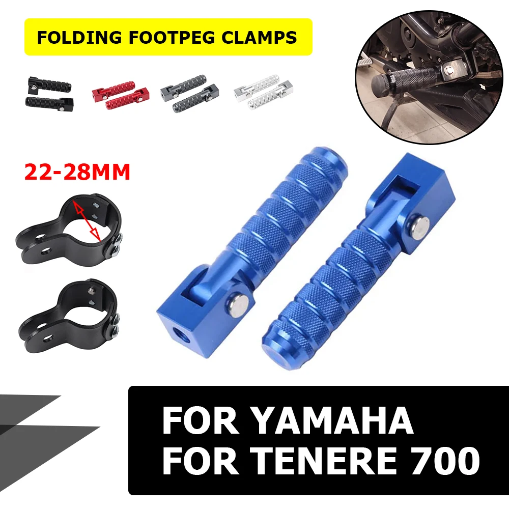 

For YAMAHA TENERE 700 TENERE700 T700 XTZ700 2023 Motorcycle Accessories Front Folding Footpeg Clamps Footrests Foot Rests Pedals