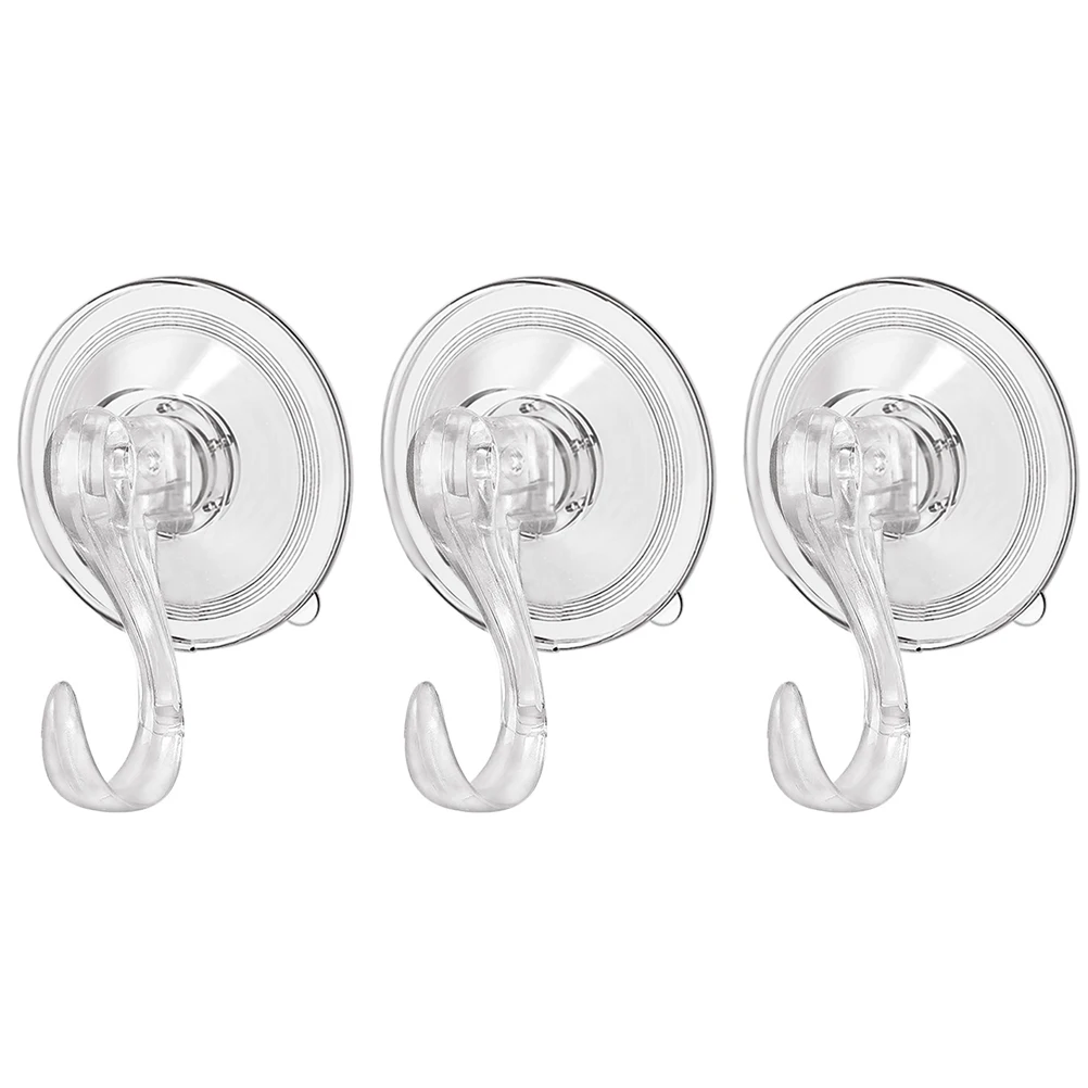 

3pcs Suction Cup Hooks No Drilling Heavy Duty Bathroom Kitchen Wall Hangers for Towel Shower Curtains Reusable Strong Adhesion
