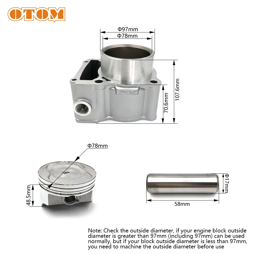 78mm Motorcycle Air Cylinder Kit For Kawasaki KLX250 1993-2018 KLX300 1996-2007 Air Cylinder Block Piston Ring Head Base Gasket