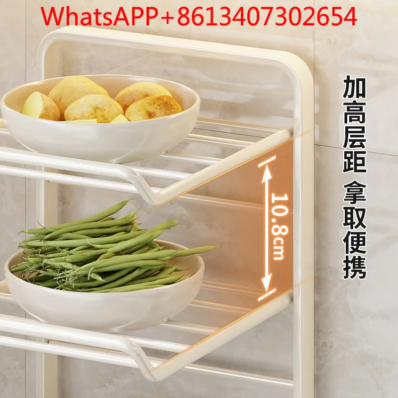Kitchen food preparation rack foldable multi-functional countertop dish storage wall hanging vegetables (1pcs)