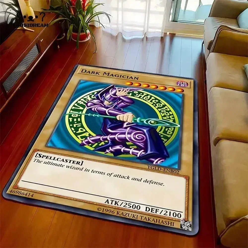 Yu-Gi-Oh Blue Eyes White Dragon Anime Non-slip Carpet Cartoon Floor Mat for Living Room Bedroom Decorative Area Rug Perfect Gift