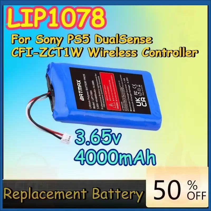 

LIP1078 3.65v 4000mAh Battery for Sony PS5 DualSense CFI-ZCT1W Wireless Controller PS5 Replacement Battery