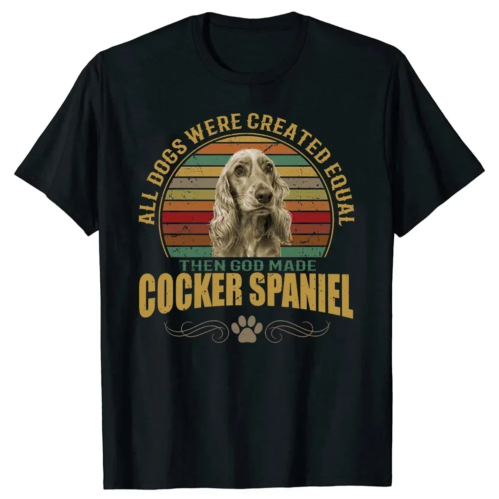 Graphic T Shirts Men Clothing Tee Tops Round Neck Short-Sleeve Tshirt Camisetas Colorful Splash Art Cocker Spaniel Dog T Shirt