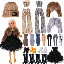 Newest Brown Doll Clothes Outfits Party Doll Costume Bag Girl Dress Pants Coat Daily Clothes For Doll Accessories Kid Toy Gift