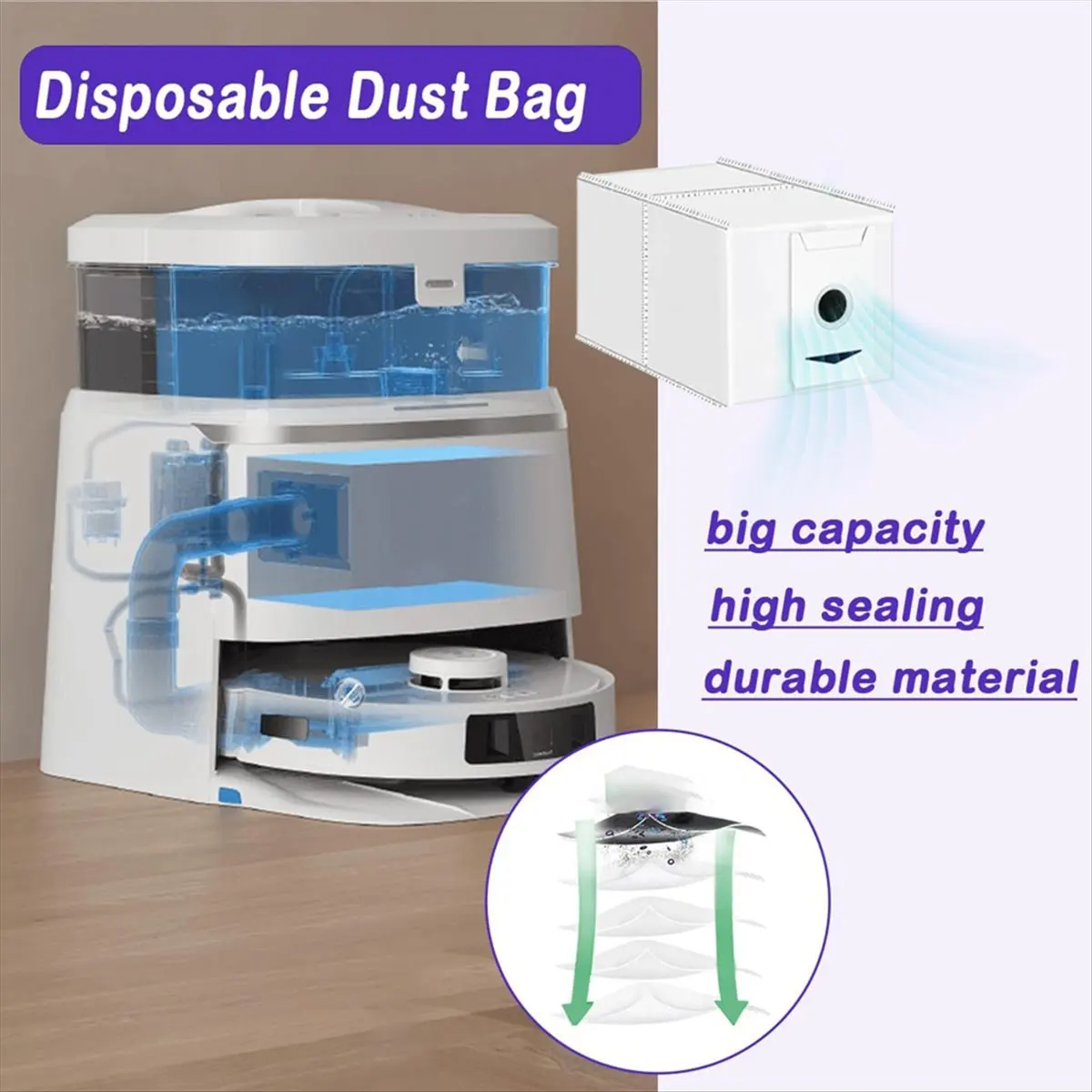 A92G New Accessories for T30 Omni / T30 Pro Omni Robot Vacuum Cleaner, Replacement Kit with Main Brush,Dust Bags