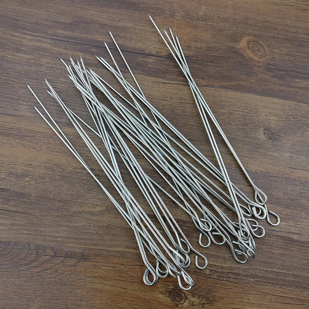 

50Pcs Stainless Steel Grilling Skewers Barbecue Needle Kebab Sticks Tools