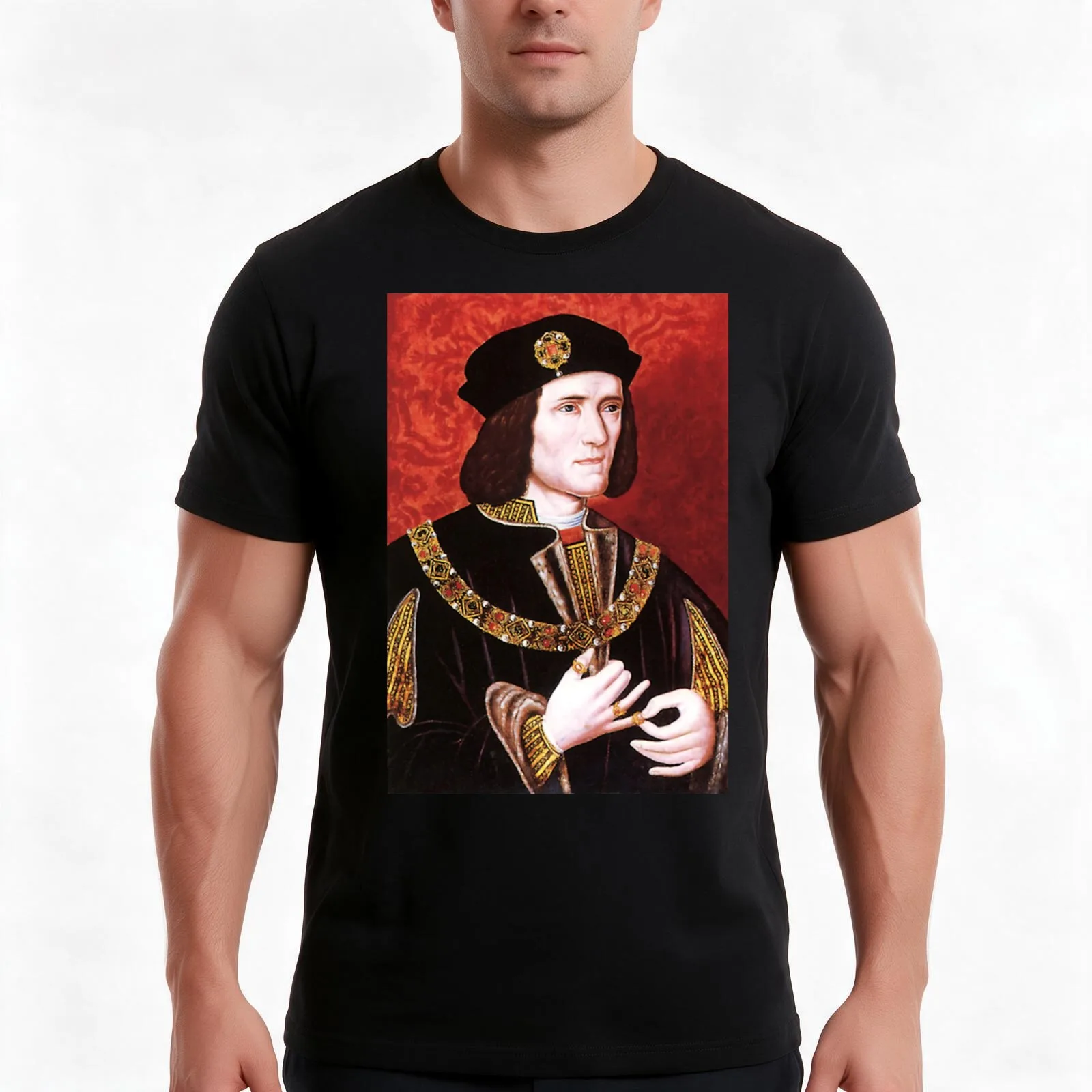 Richard III T-Shirt, Summer Casual Cotton Tee, Oversized Streetwear Tops, Vintage Graphic Print, Loose Fit Short Sleeve