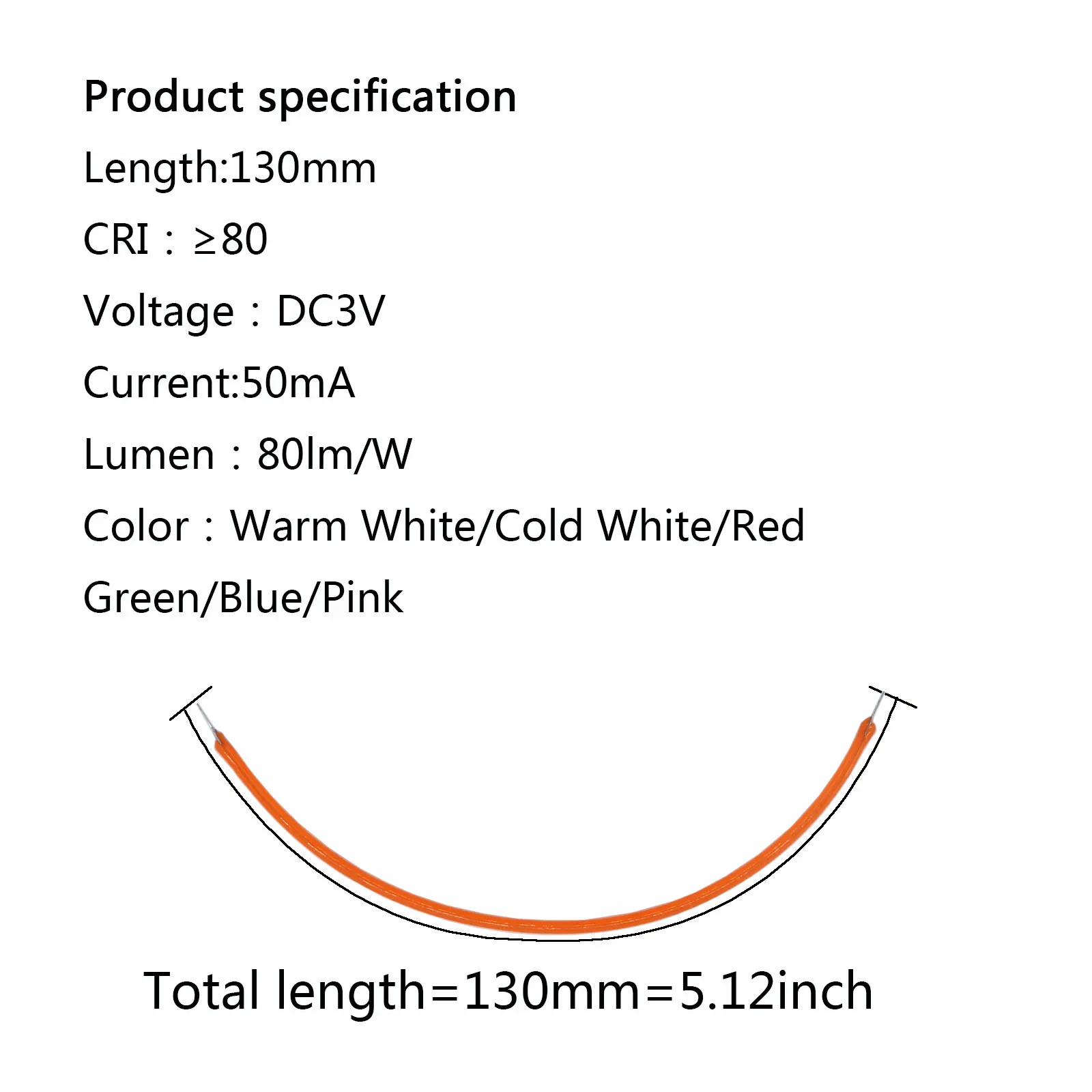 LED 소프트 필라멘트 비즈 전구 다이오드 DC3V, 80mm 130mm 300mm 1 개, 에디슨 라이트 액세서리용 나선형 조명 아이디어 DIY