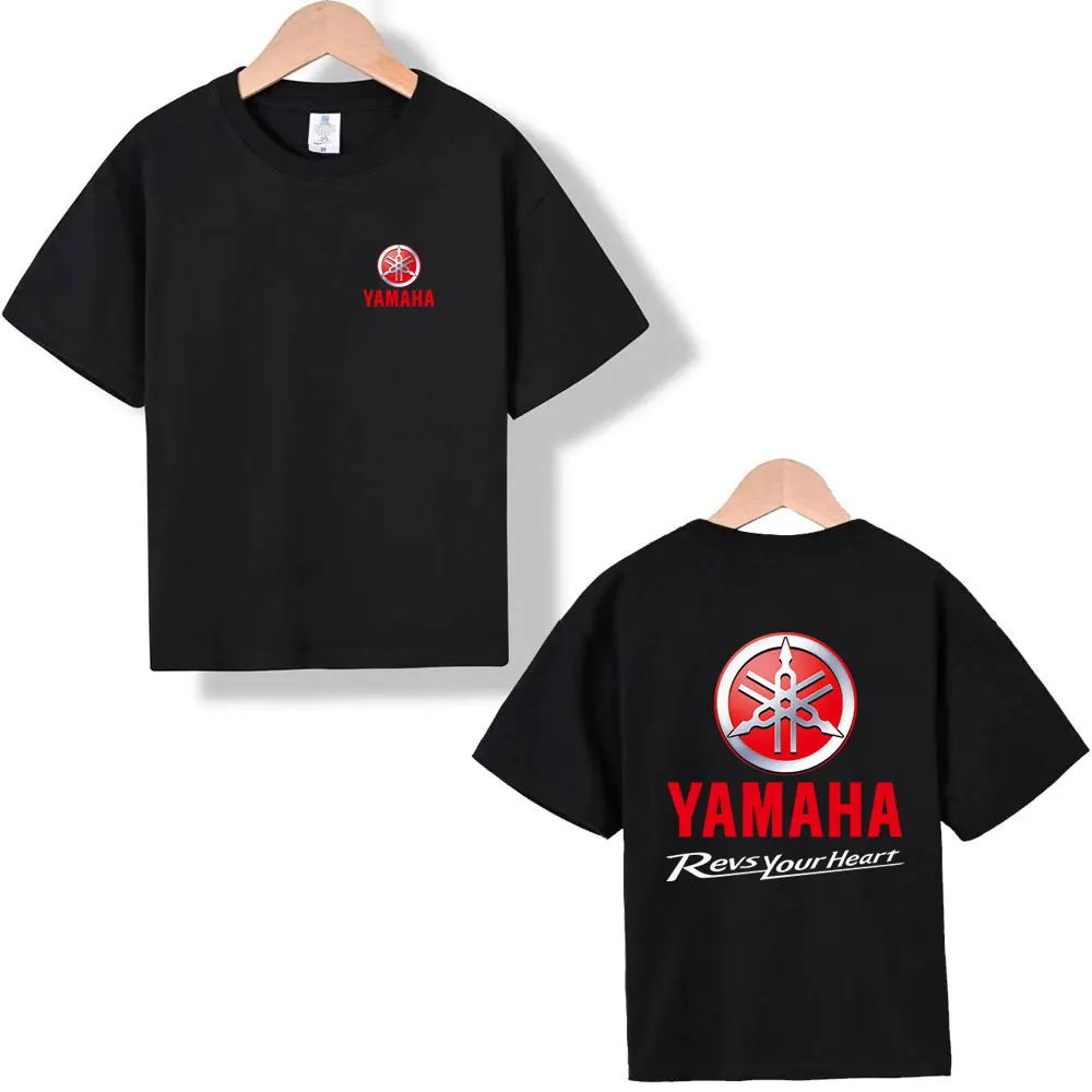Summer men's cotton short-sleeved T-shirt motorcycle enthusiasts Yamaha print stylish casual for cycling and daily wear women's