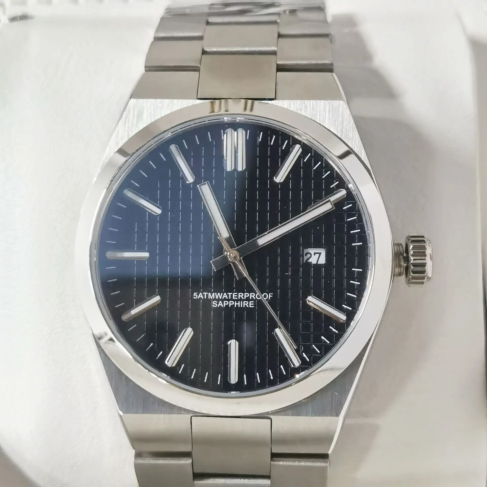 Sapphire Glass Men's Watch Japanese Quartz Movement Stainless Steel Case 50M Waterproof Men's Swimming Watch