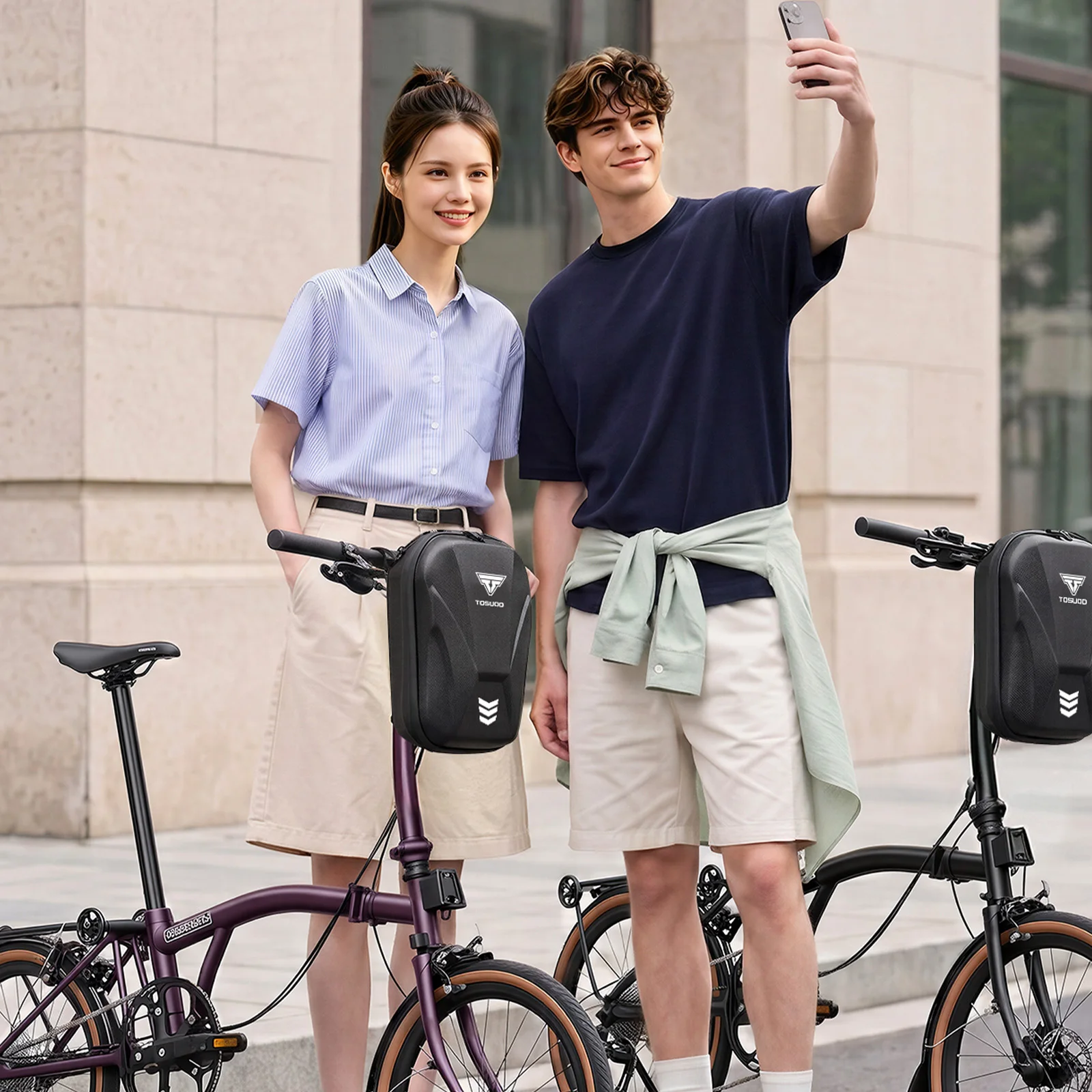 TOSUOD Fahrrad-Lenkertasche, EVA-Hartschalen-Fahrrad-Aufbewahrungstasche, wasserabweisende Fahrradtasche mit Schnellverschlusshalterung – Detail 12