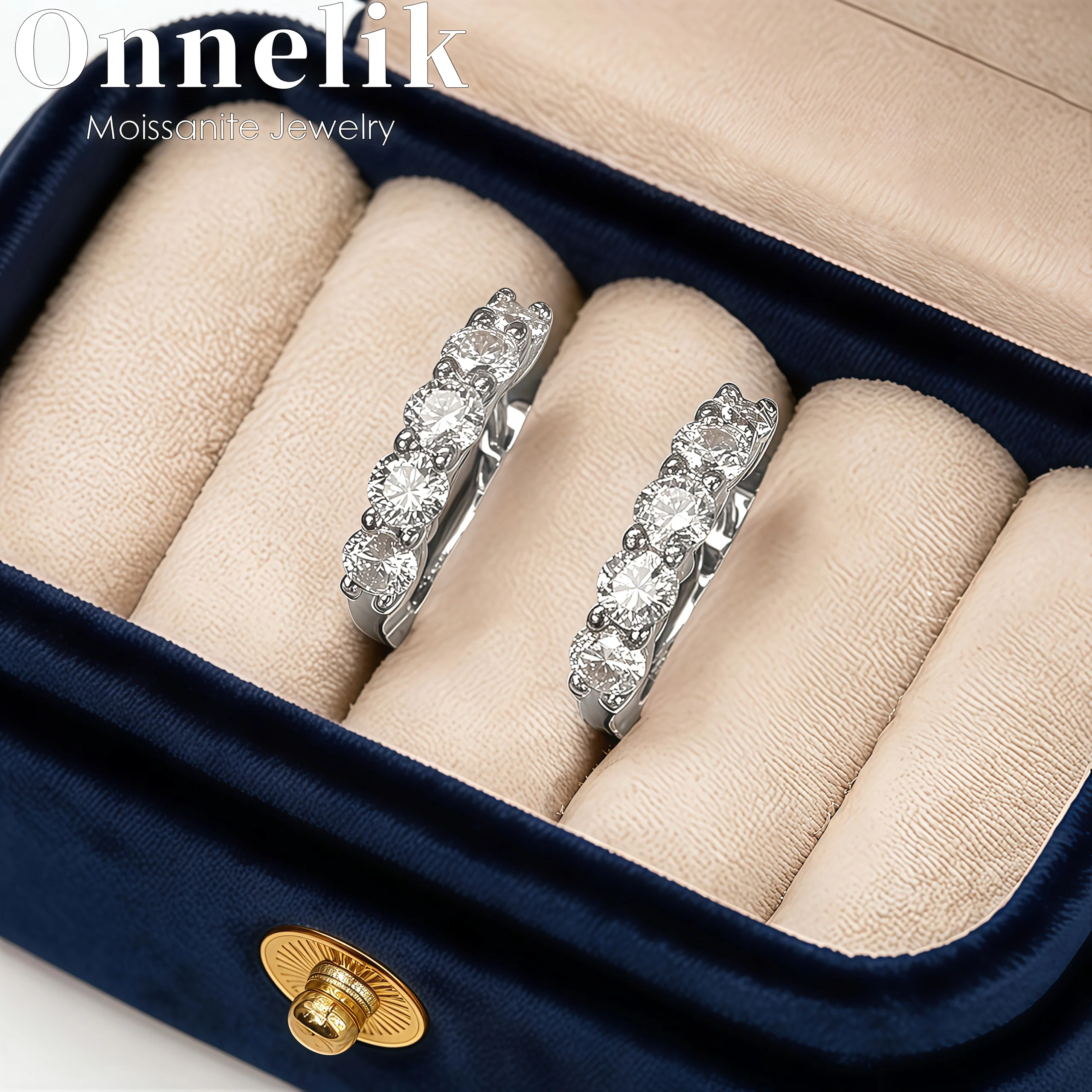 

Onnelik each 0.2ct D Color VVS1 Moissanite Hoop Earring S925 Sterling Silver Earring for Women Sparkling Birthday Fine Jewelry