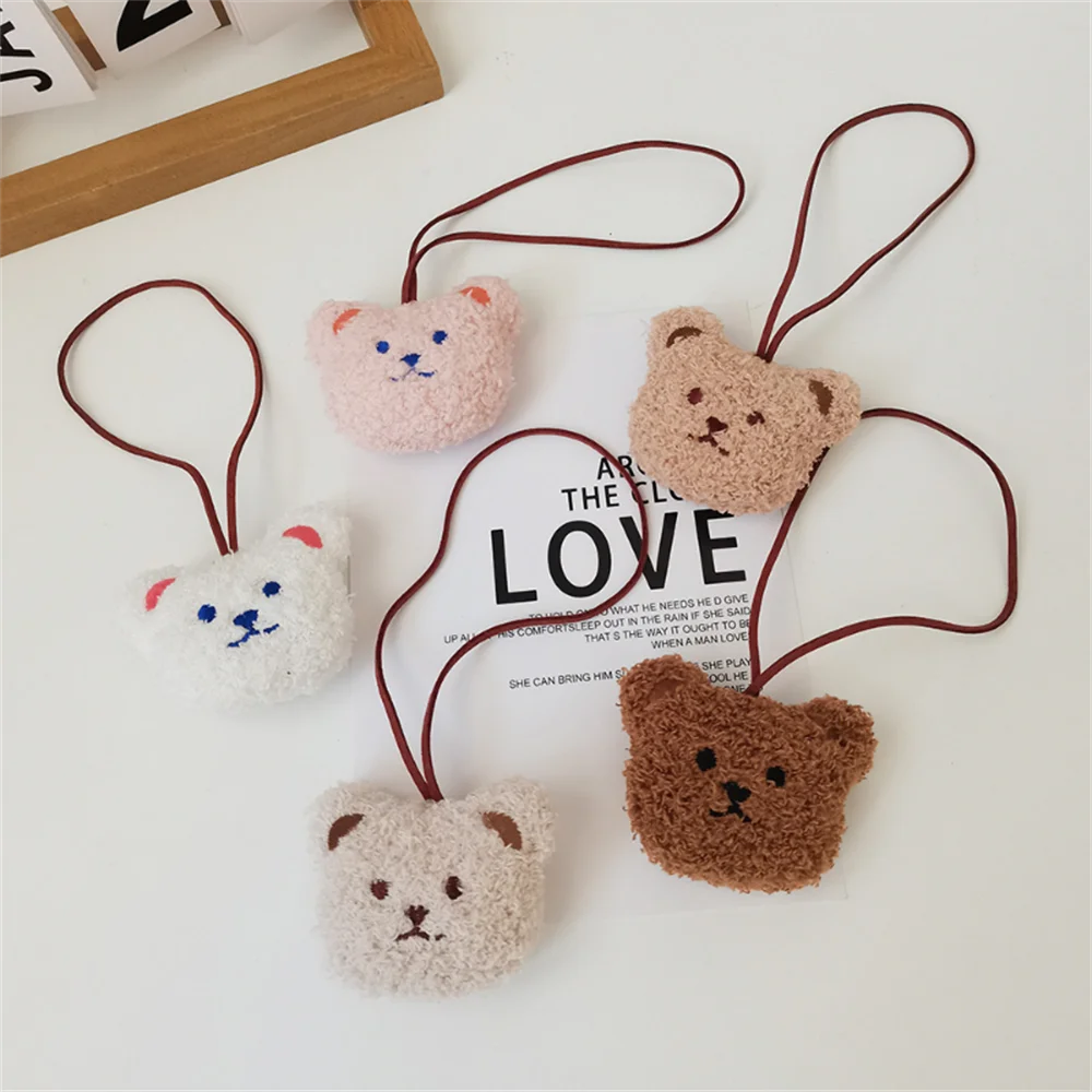 Cute Cartoon Bear Name Pendant Keychains Kawaii Decoration Kindergarten Children\'s Name Tag Keyrings Bag Car Trinket Accessories