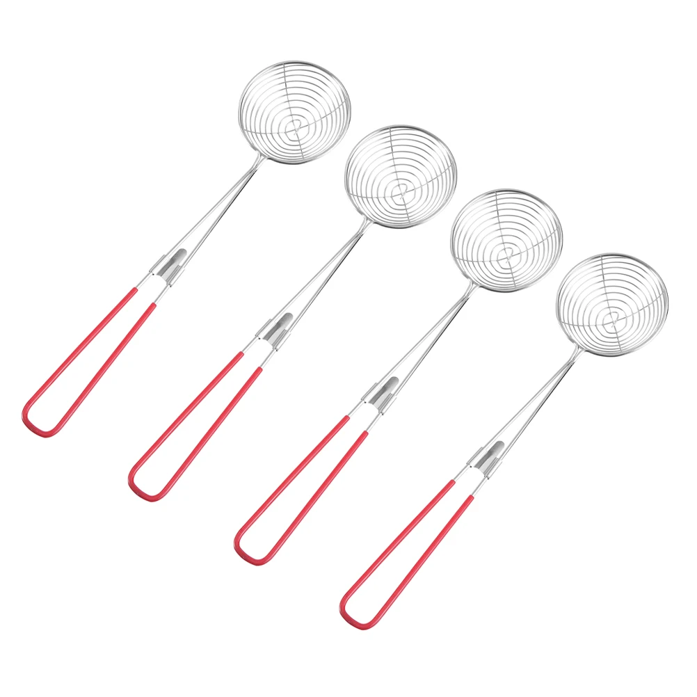 

4 Pcs Stainless Steel Mesh Strainer Hot Pot Colander Spoon Fryer Skimmer Noodle Utensil Kitchen Tool Durability Lightweight