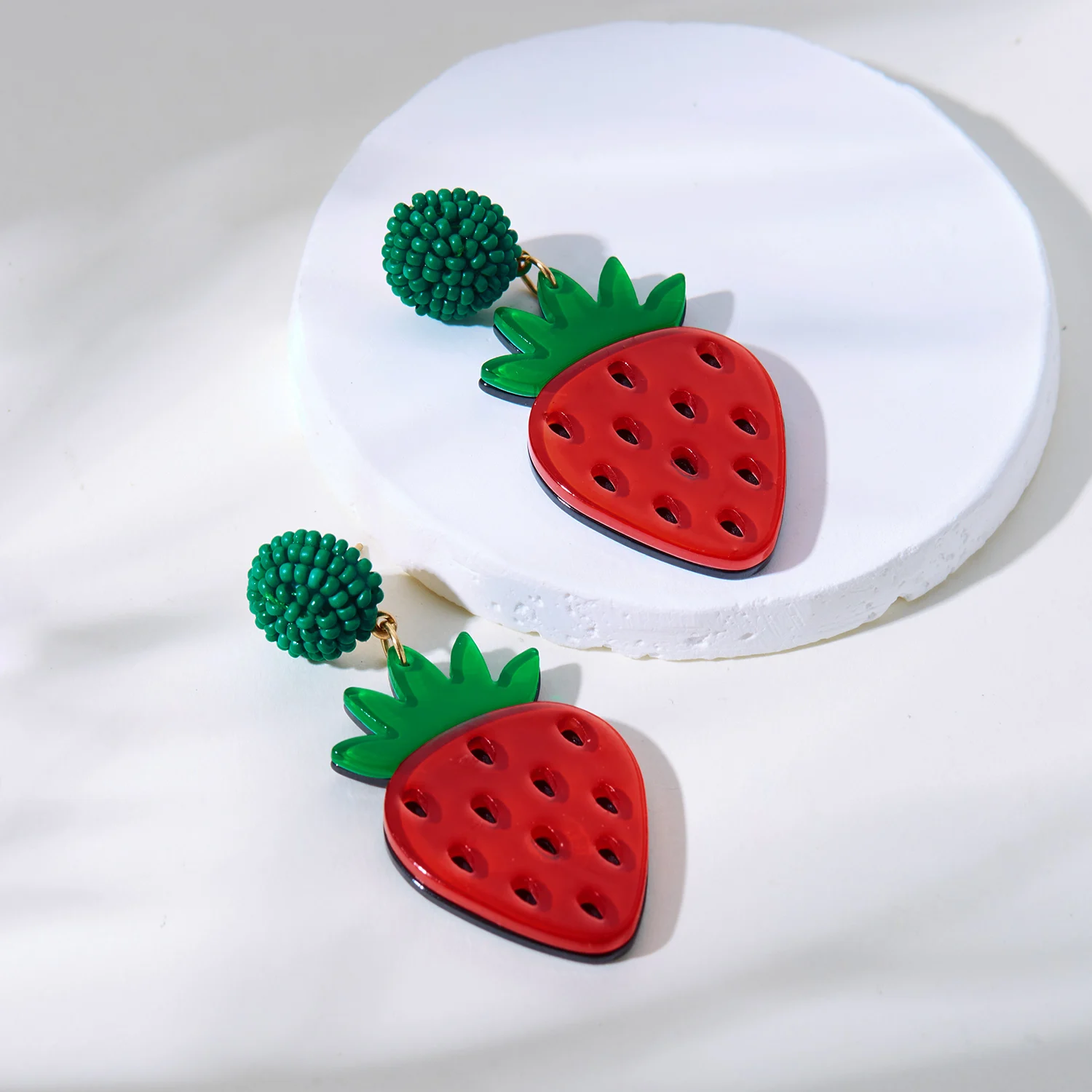 Fashion Acrylic Fruit Big Dangle Earrings For Women Trend Lemon Strawberry Pitaya Simulated Fruit Pendant Earring Charm Jewelry
