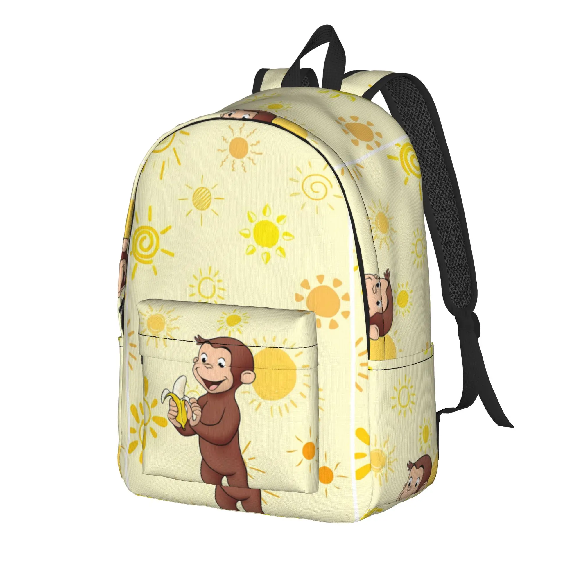 C-Curious George Backpack  Travel Backpacks Girl Cool High School Bags High Quality Soft Rucksack