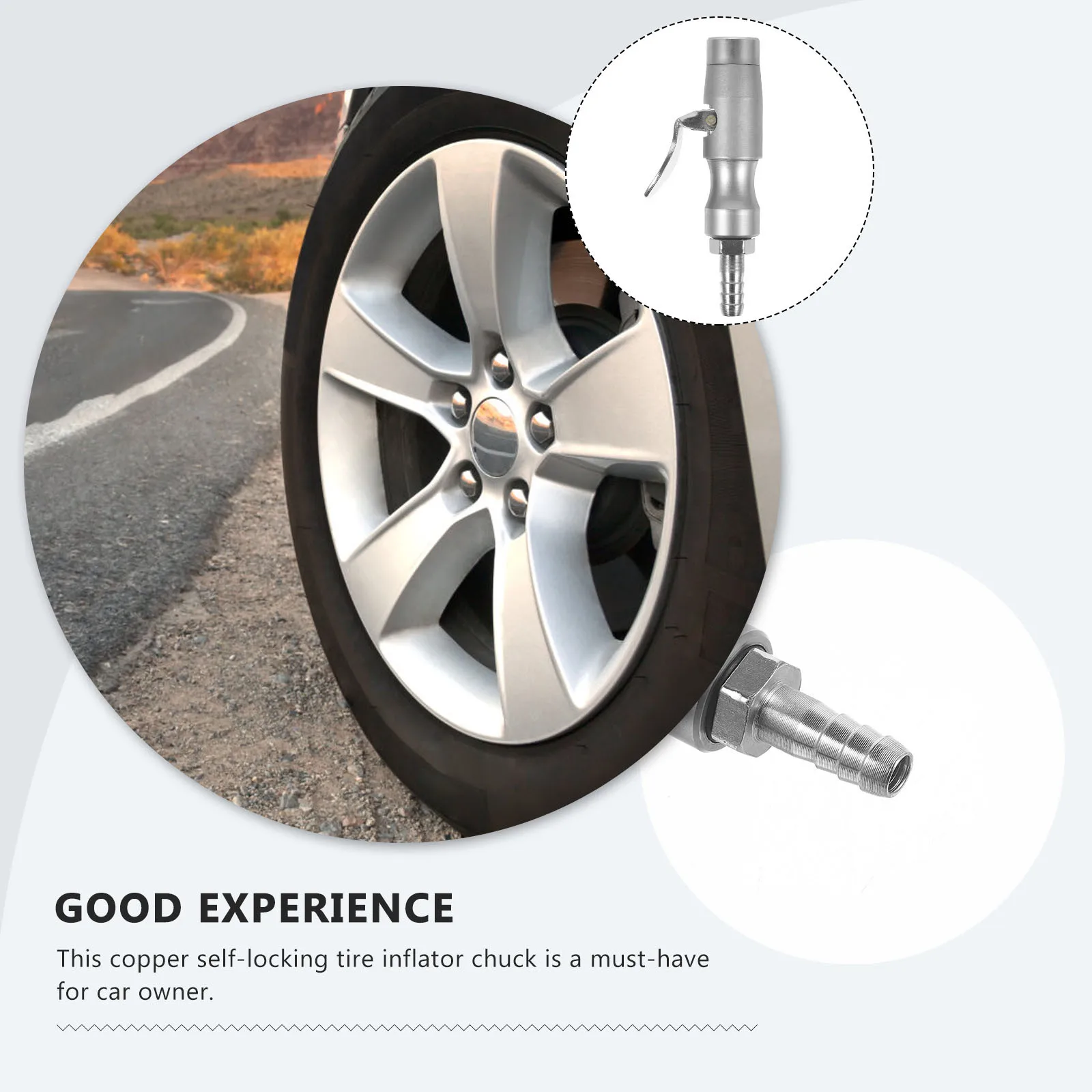 

Copper Self-Locking Tire Inflation Chuck Durable Steel Quick Connect Air Compressor Accessories Tire Inflator Chuck