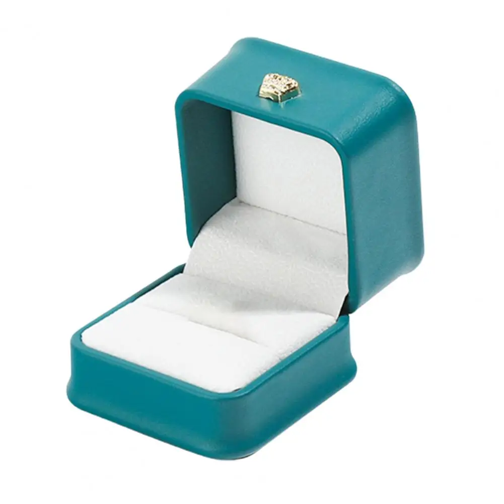 Engagement Wedding Ring Box Square Velvet Jewelry Case Display Holder Box Couple Ring Box Gift Case Ring Earring Display Storage