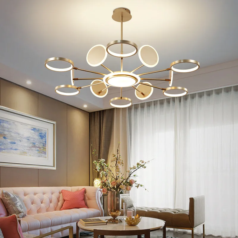 Nordic Post-Modern Light Luxury Living Room Chandelier Atmospheric Creative Trending Molecular Lamp Lighting Led Living Room