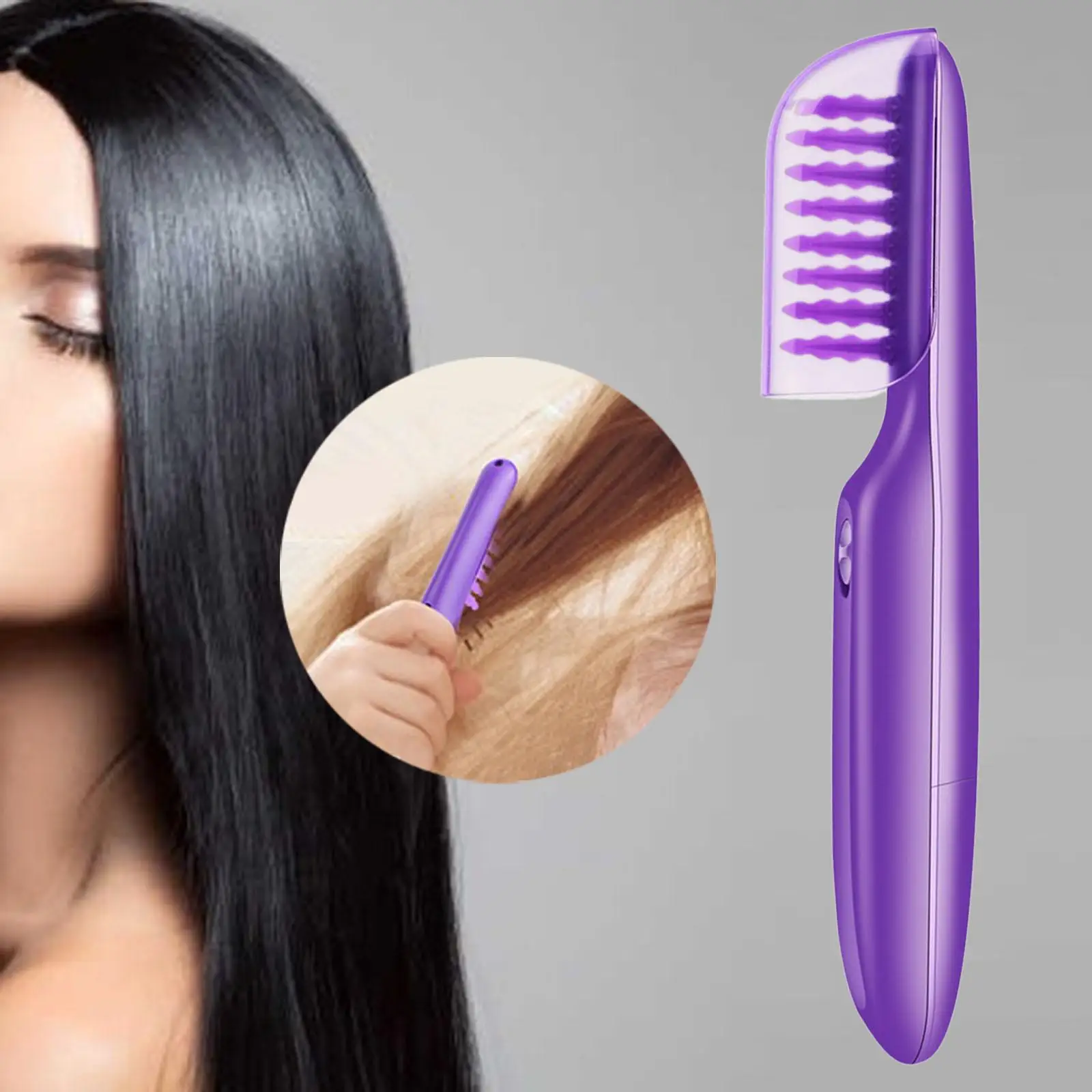 Electric Hair Brush Comb Natural Style Curly Thick Straightening Automated Anti