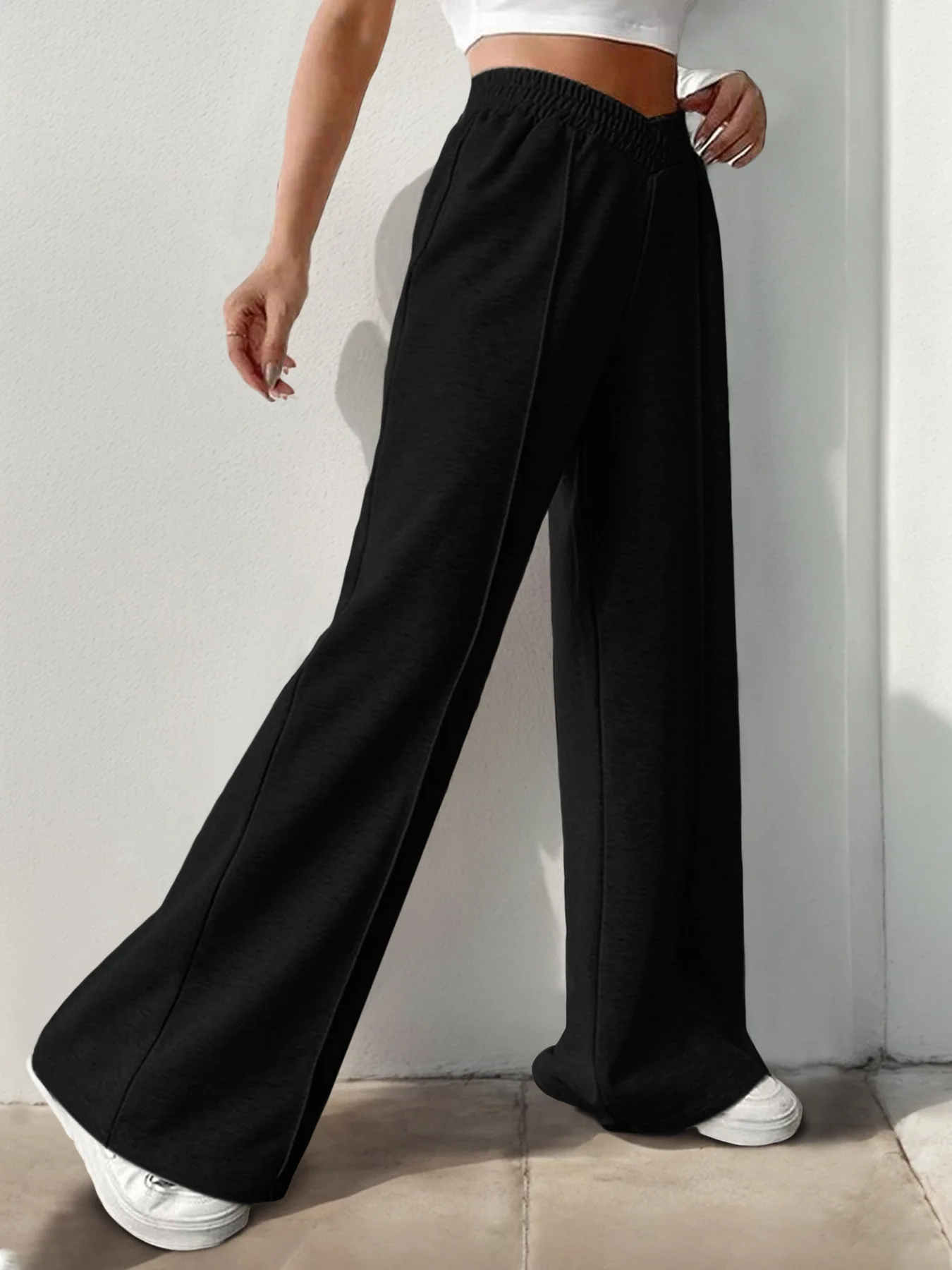 

2025 All-match Pants For Woman Pantalones Pantalon Femme Loose Wide Legs Trousers Simple Style Solid Color Casual Commuting Home