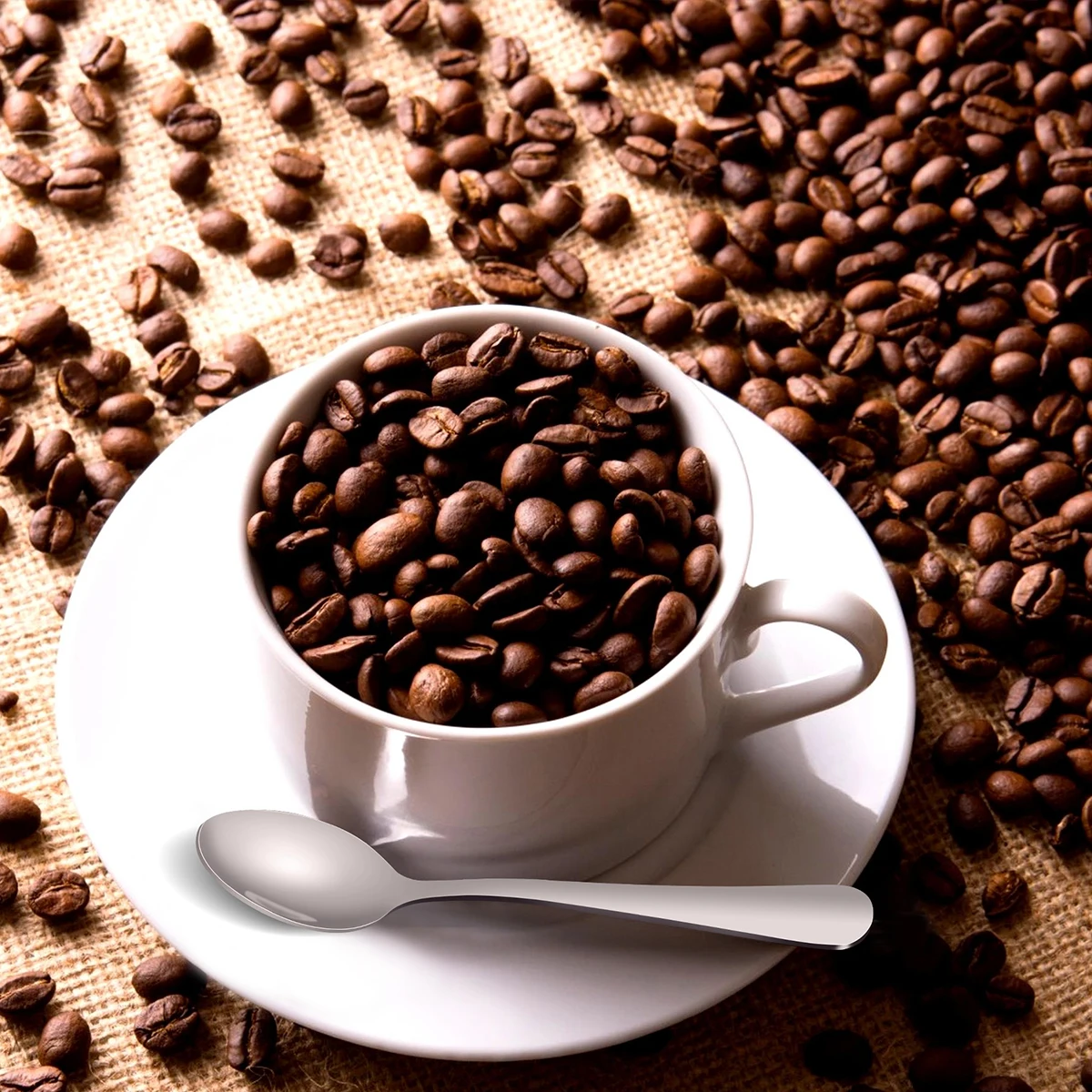 

12 pcs Stainless Steel Coffee Stirring Spoon 105Mm Mini Ice Cream Dessert Spoon Kitchen Bar Mixing Tool Rustproof