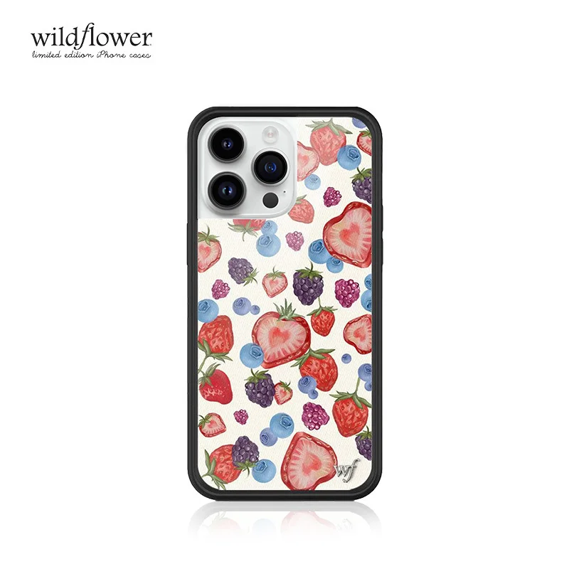

Wildflower Cute fruit grape Blueberries strawberry Phone Cover for iPhone 17 12 13 14 15 16Pro Max Side printing Wildflower Case