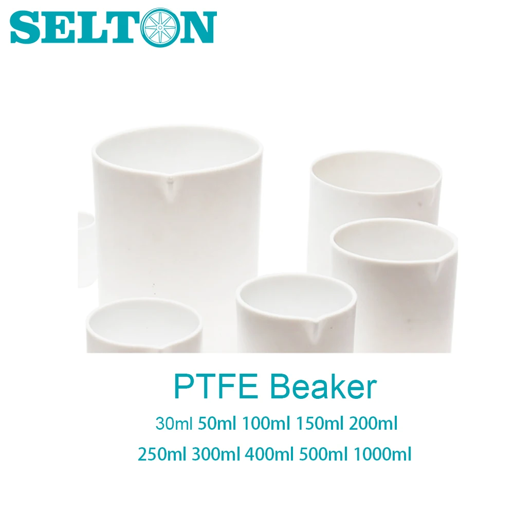 PTFE Beaker For Laboratory Equipment 30ml 50ml 100ml 150ml  250ml 500ml 1000ml white High temperature resistance