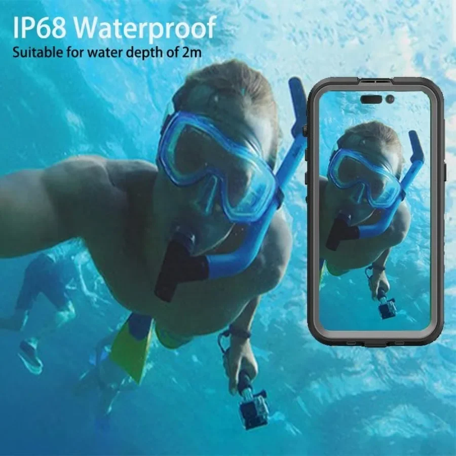 IP68 حافظة هاتف مقاومة للماء لهاتف آيفون 16 15Plus 14 13 17Pro Max مقاومة للثلوج والغبار والصدمات غطاء حماية تحت الماء #4