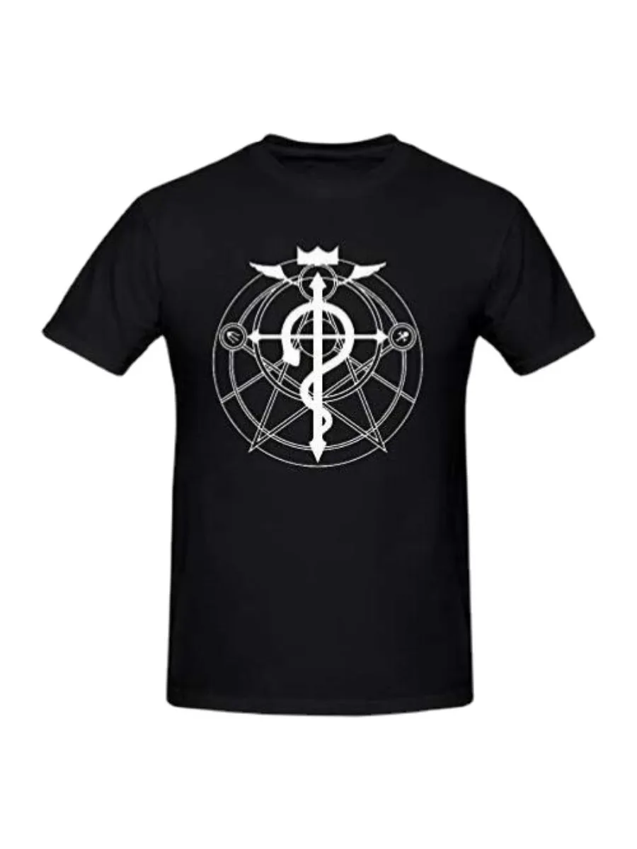 T-shirt Fullmetal Alchemist Brotherhood, croix Flamel Été Coton À Manches Courtes O-cou Hommes T-shirt Nouvelle S-3XL