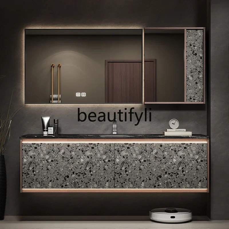 

ls 42New Arrivals D06 Light luxur hotel stle bathroom cabinet combination washbasin luxur stone under the table ceramic basin wa