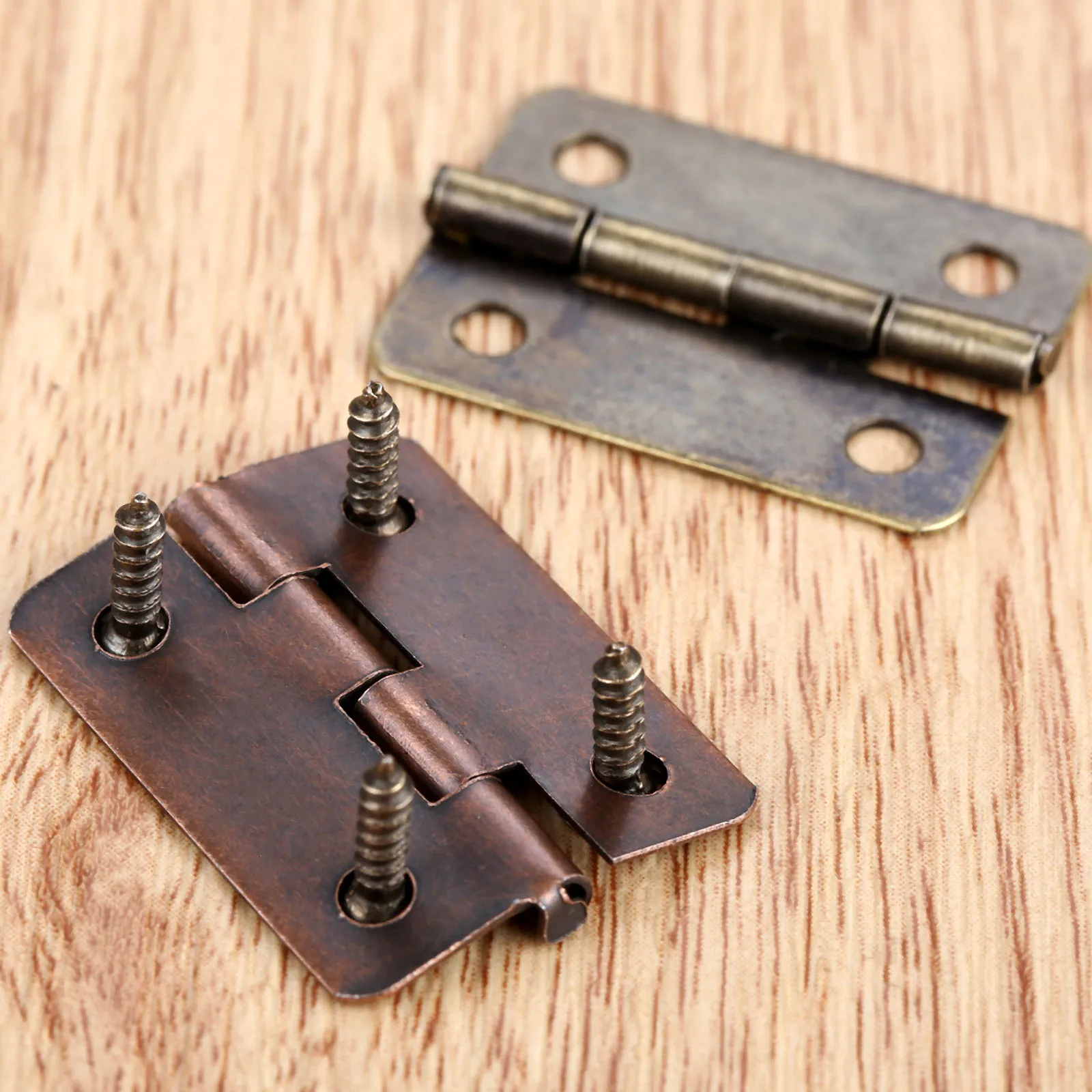 

10pcs Furniture Hinges 25*18mm 4 Holes for House Furniture Brass Hinge Dollhouse Miniature Cabinet Closet