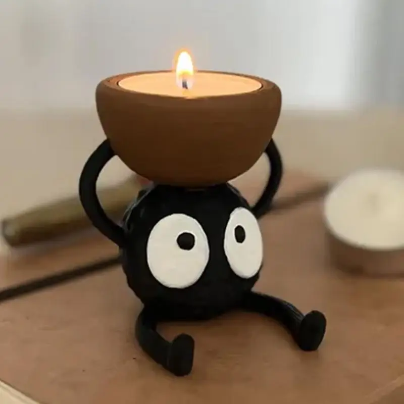 Cute Candlestick Holders Tea Light Candle Holder Briquette 3D Printed Candlestick Stand Candle Holder Small Candle Holder For