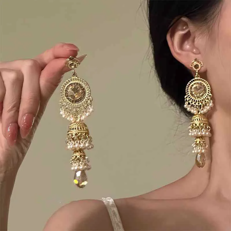 Vintage Wind Chimes Fringed Earrings Long Fashion Bohemian Exotic Premium Maillard Geometric Earrings