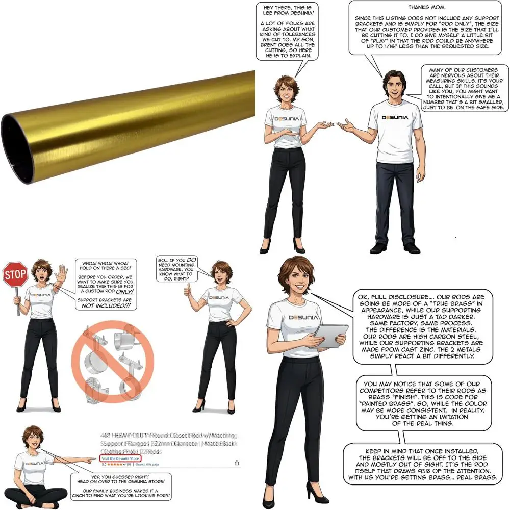 

Штанга для шкафа из сатинированной латуни, изготовленная на заказ, до 72 дюймов | Резка по индивидуальному заказу