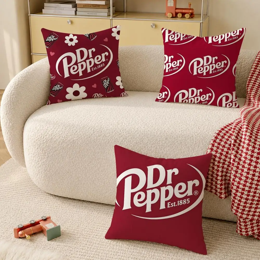 Fashion Hot D-Dr PepperS Cushion Cover Wrinkle-Resistant Short Plush Cushion Covers Breathable Machine-Washable