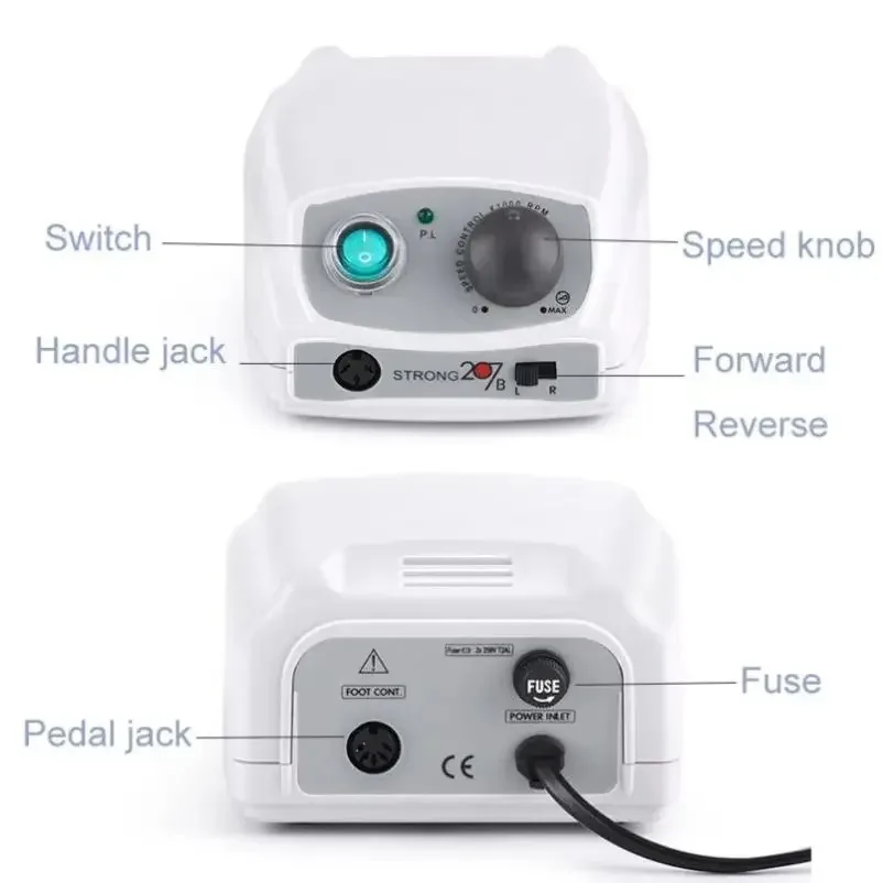 قوي 207b الكهربائية مسمار ساندر سطح المكتب الحفر للأظافر 105L إزالة درع قواطع مطحنة لمجموعة أدوات مانيكير