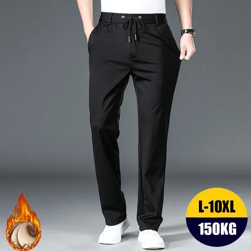 

10XL Oversize Men's Formal Trousers Winter Elastic Waist Men Suit Pants Plus Size Baggy Men's Slim Fit Men's Dress Pants Husband