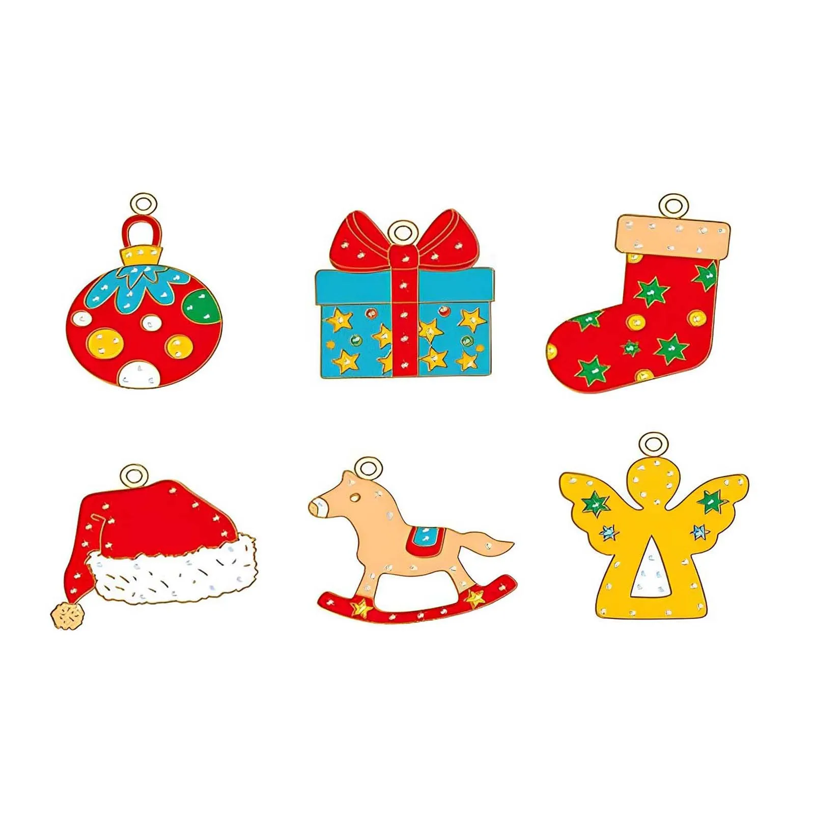 Christmas Crystal Glue Painting Toys Set Free Baking Christmas DIY Painting Cartoon Pendant for Children Early Educational Toys