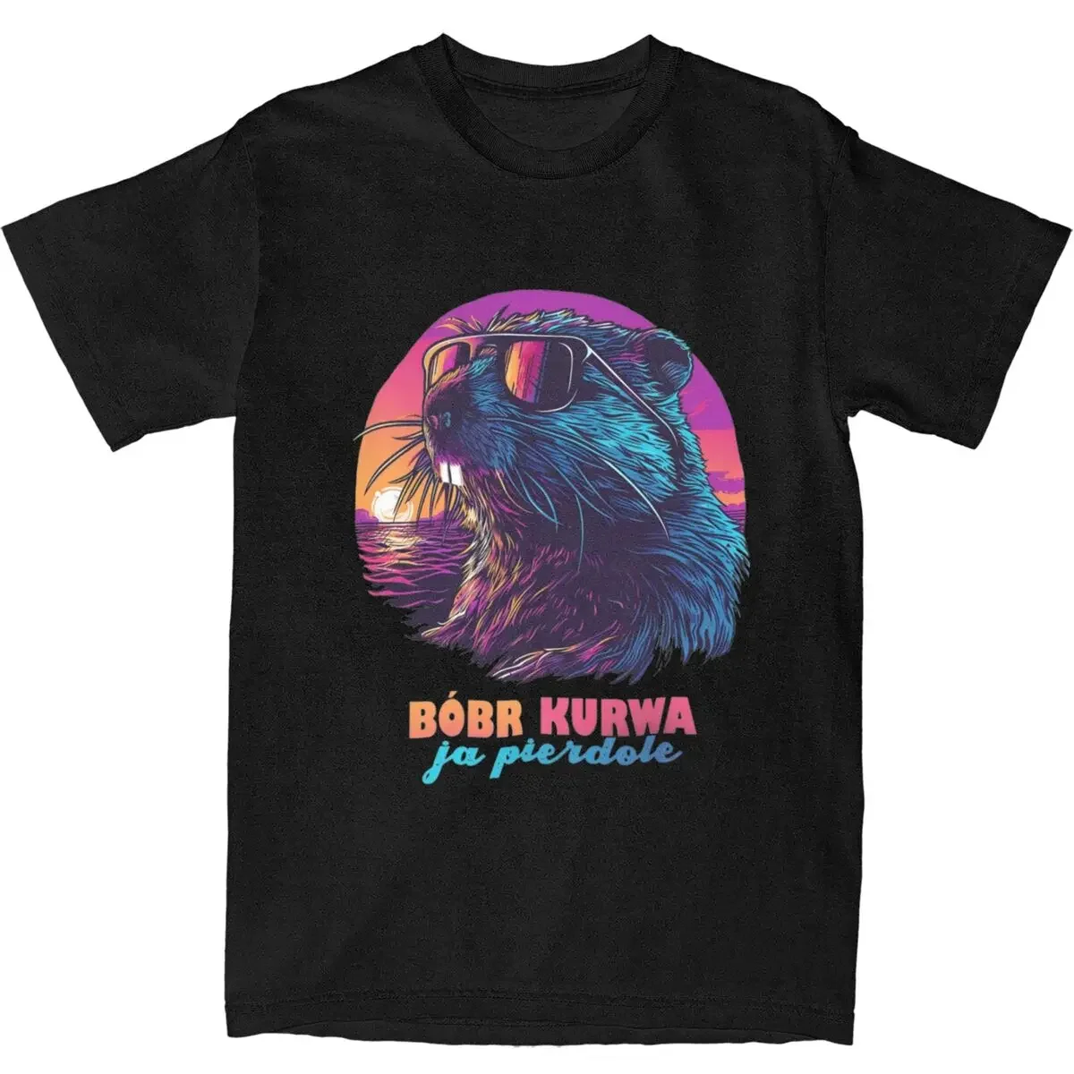 

Футболка для пар Synthwave Polish Beaver Meme Bobr Bober Kurwa, футболки, новинка, летняя футболка, уличная одежда, дизайнерские хлопковые топы