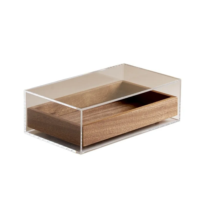 FOR Solid Wood Multi-layer Tea Set Storage Box Acrylic Tea Cabinet Teapot Wenwan Jewelry Storage Box Display Cabinet