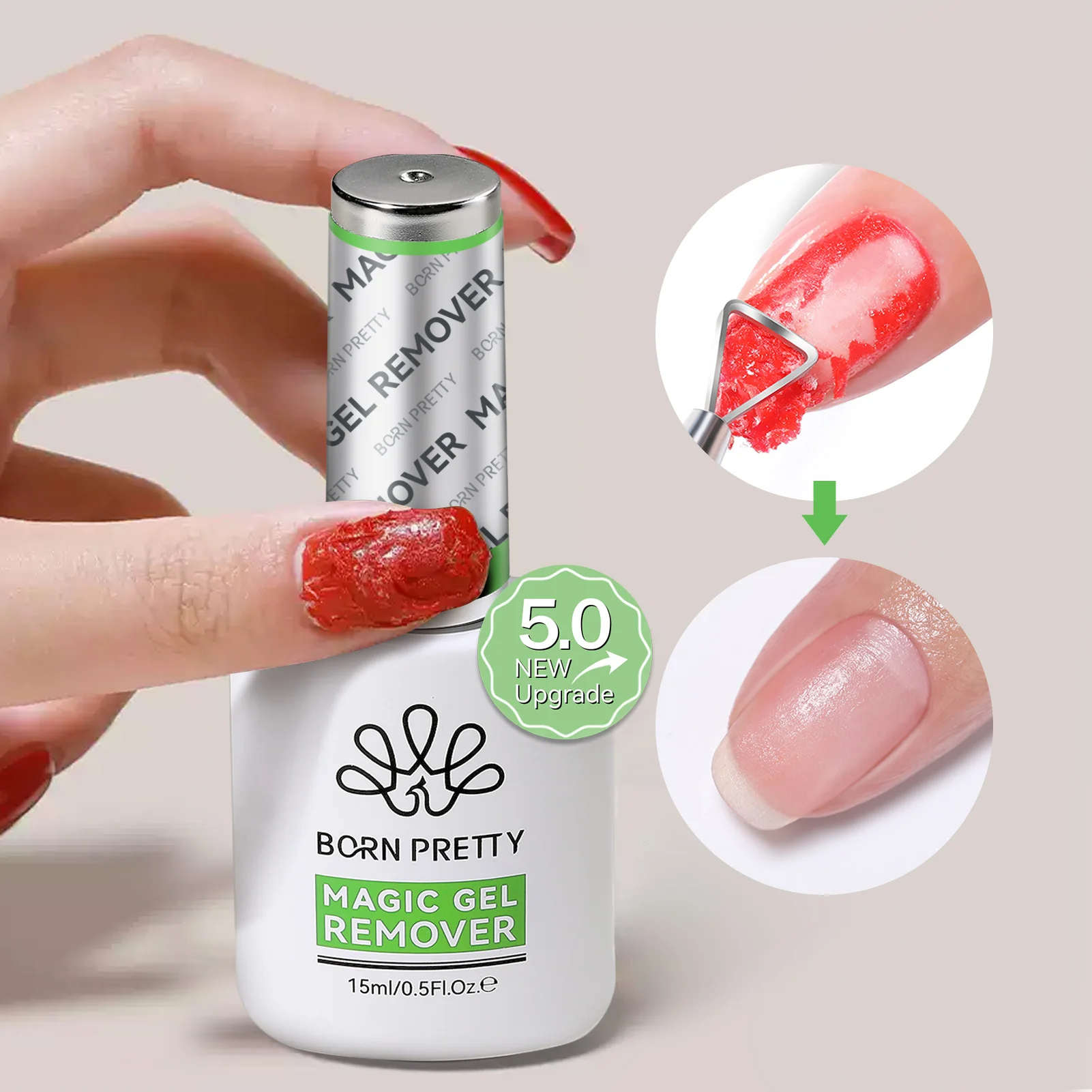 BORN PRETTY 15ml Magic Remover เล็บเจลชุดปลอดภัยเร็วขึ้น 8 IN 1 Bulider เจล Cuticle น้ํามันทําความสะอาดกาวเจลเครื่องมือเล็บ